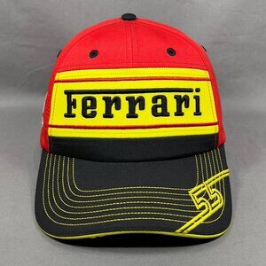 Puma Ferrari 55 Snapback Hat Red Adjustable F1 Racing Carlos Spain Horse Mens